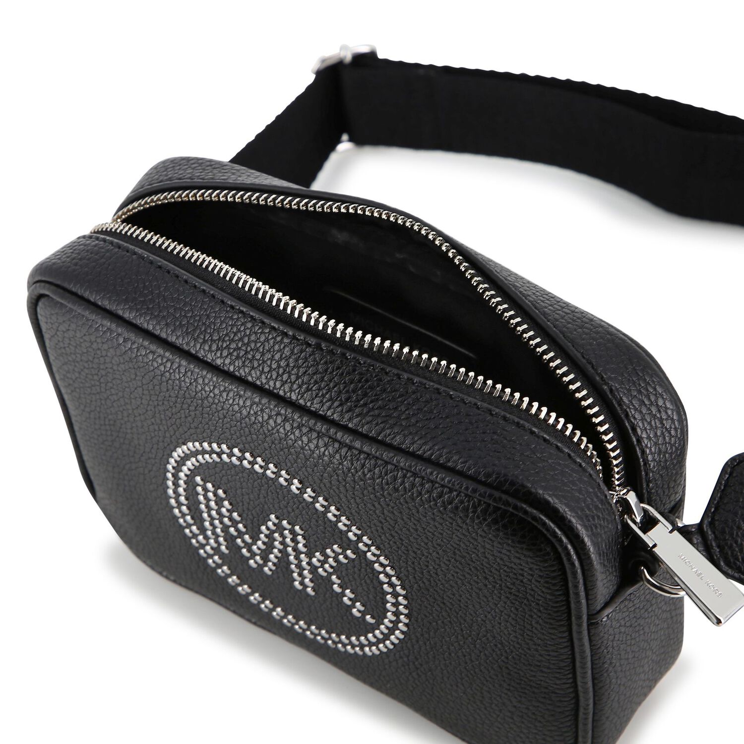 Girls Black Rhinestone Logo Leather Handbag ( 17CM ), 1, hi-res