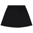 Girls Black Teddy Bear Logo Skirt, 2, hi-res