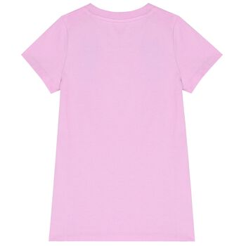 Girls Pink Trefoil Logo T-Shirt Dress