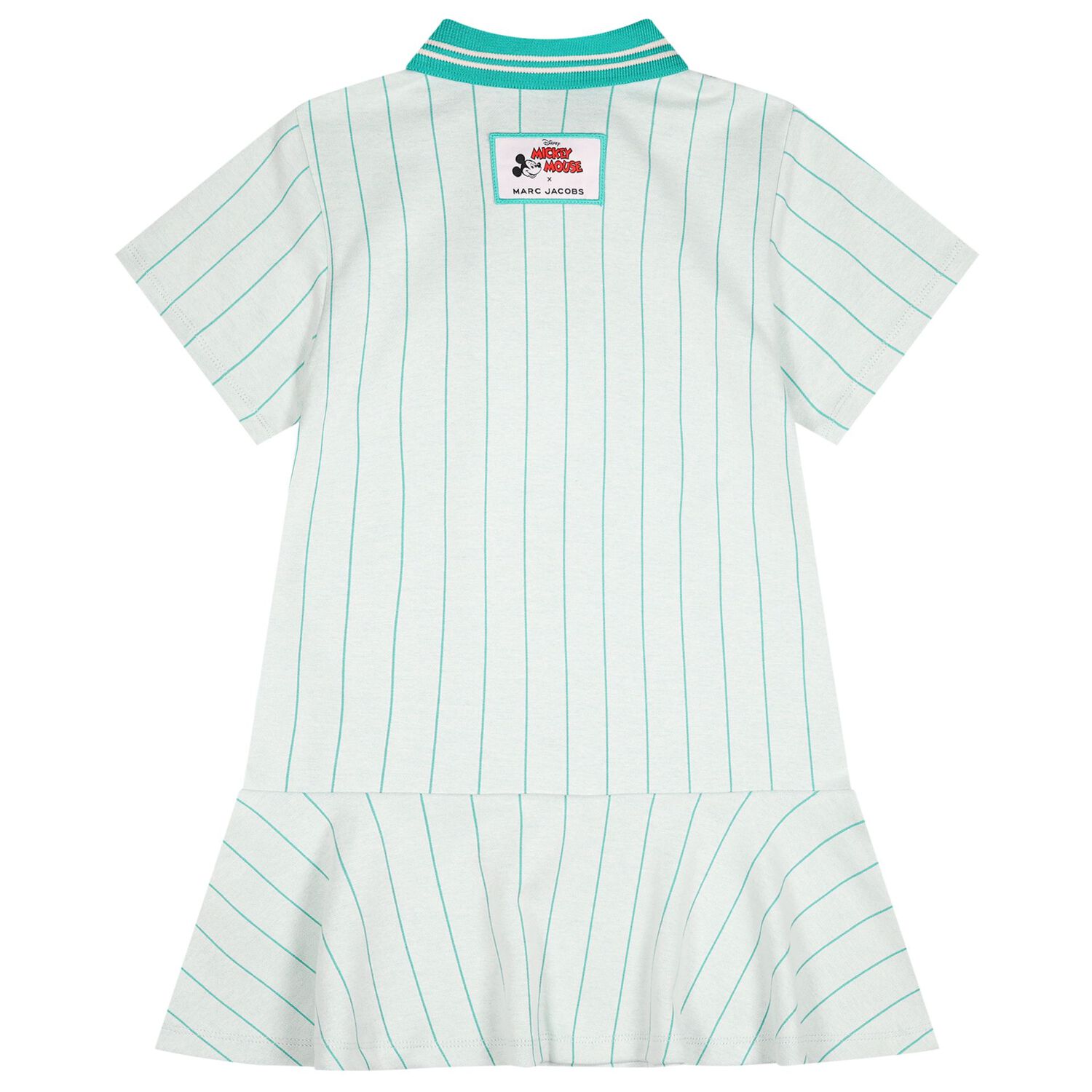 Girls Grey & Green Striped Disney Polo Dress, 1, hi-res