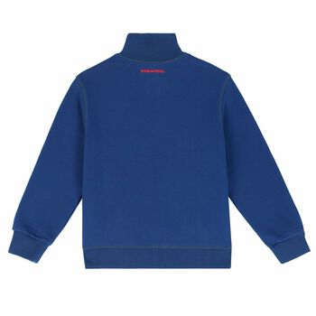 Boys Blue Logo Zip Up Top