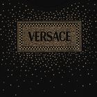 فستان بنات سويتشيرت بالشعار باللون الأسود والذهبي, 1, hi-res