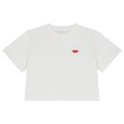 تيشيرت بنات بالشعار باللون الابيض , 1, hi-res