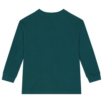 Boys Green Logo Long Sleeve 