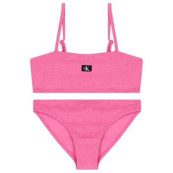 Girls Pink Logo Bikini