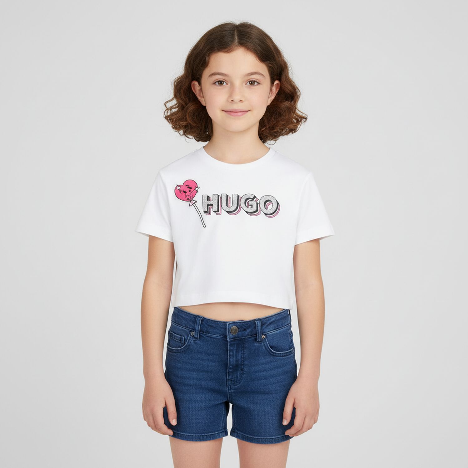 Girls White Logo Lollipop T-Shirt, 1, hi-res