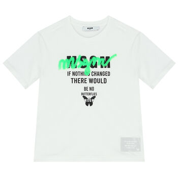 Girls White Logo T-Shirt