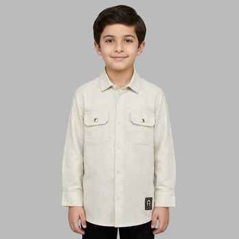 Boys Beige Logo Shirt