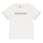 Younger Boys White Logo T-Shirt, 1, hi-res