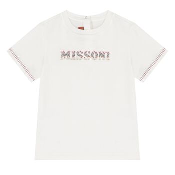 Younger Boys White Logo T-Shirt