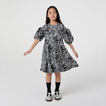 Girls Grey Safari Dress