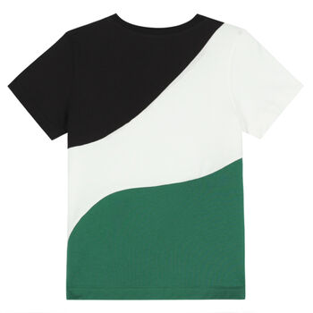 Boys Black, White & Green Logo T-Shirt
