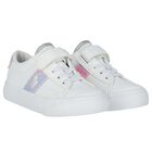 Girls White Logo Trainers, 1, hi-res