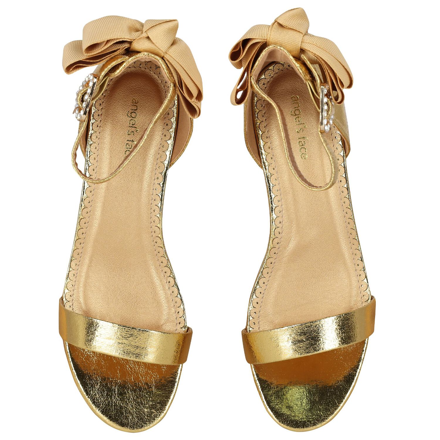 Girls Gold Sandals, 3, hi-res image number null
