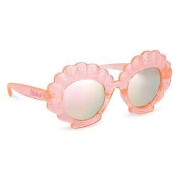 نظارة بنات شمسية بالشعار باللون الوردي 