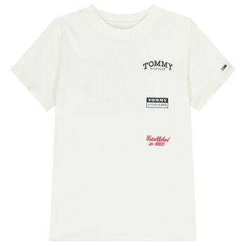 Boys White Logo T-Shirt