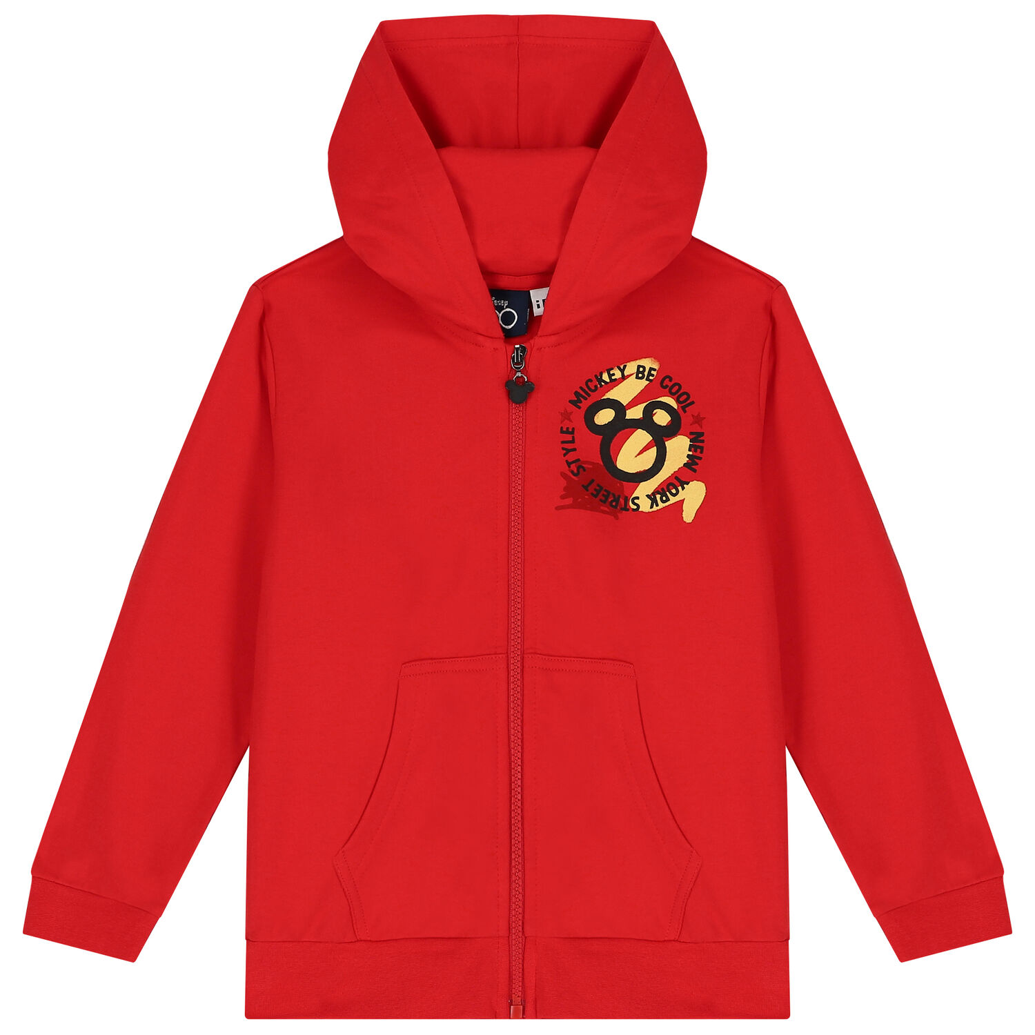 Red Mickey Mouse Hooded Zip Up Top, 1, hi-res image number null