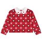 Girls Red Checked & Heart Skirt Set, 1, hi-res