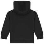 Girls Black Logo Hooded Top, 1, hi-res