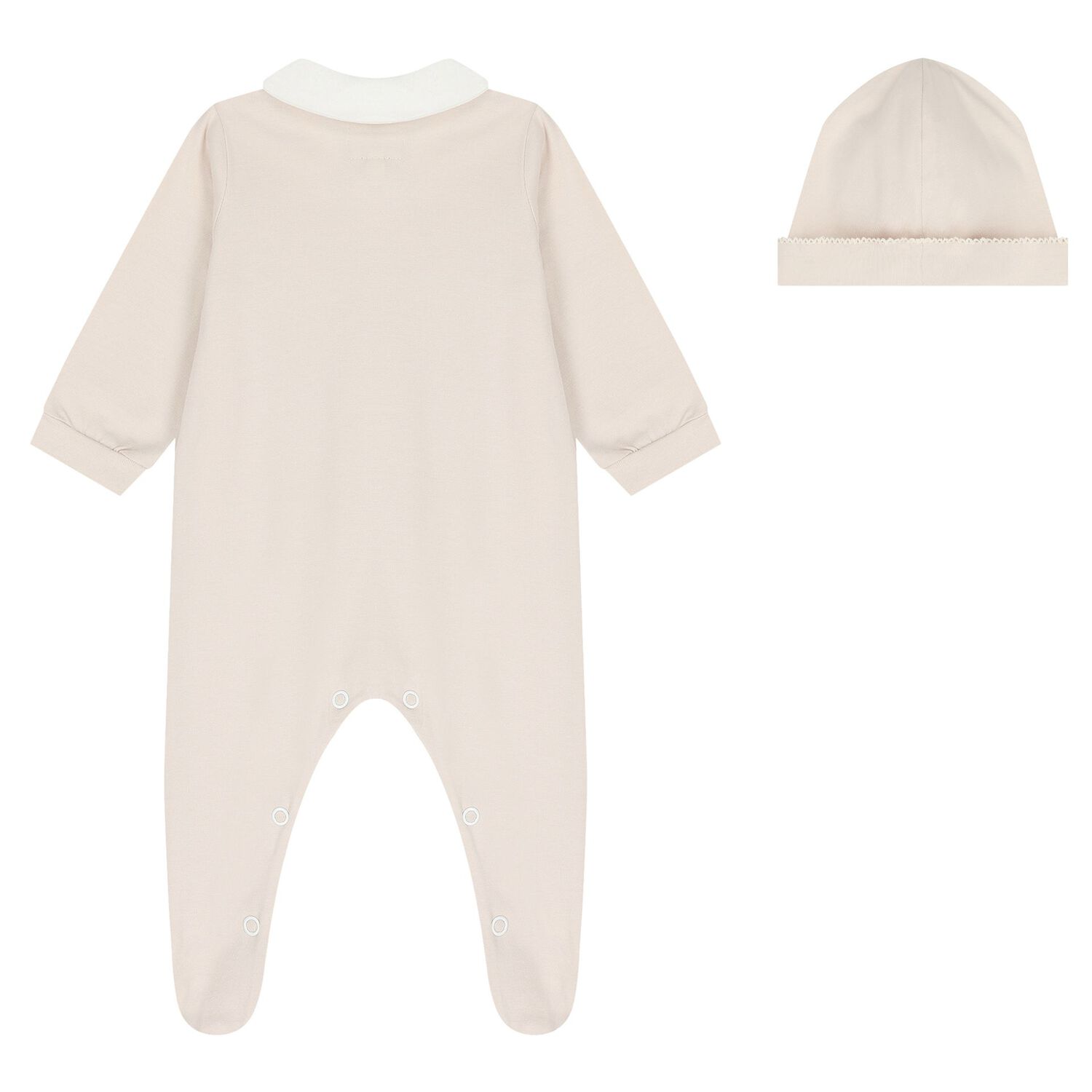 Beige Embroidered Teddy Bear Babygrow, 2, hi-res
