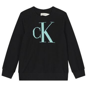 Calvin Klein Boys Black Logo Knitted Sweater, 1 Boys Black Logo Knitted Sweater