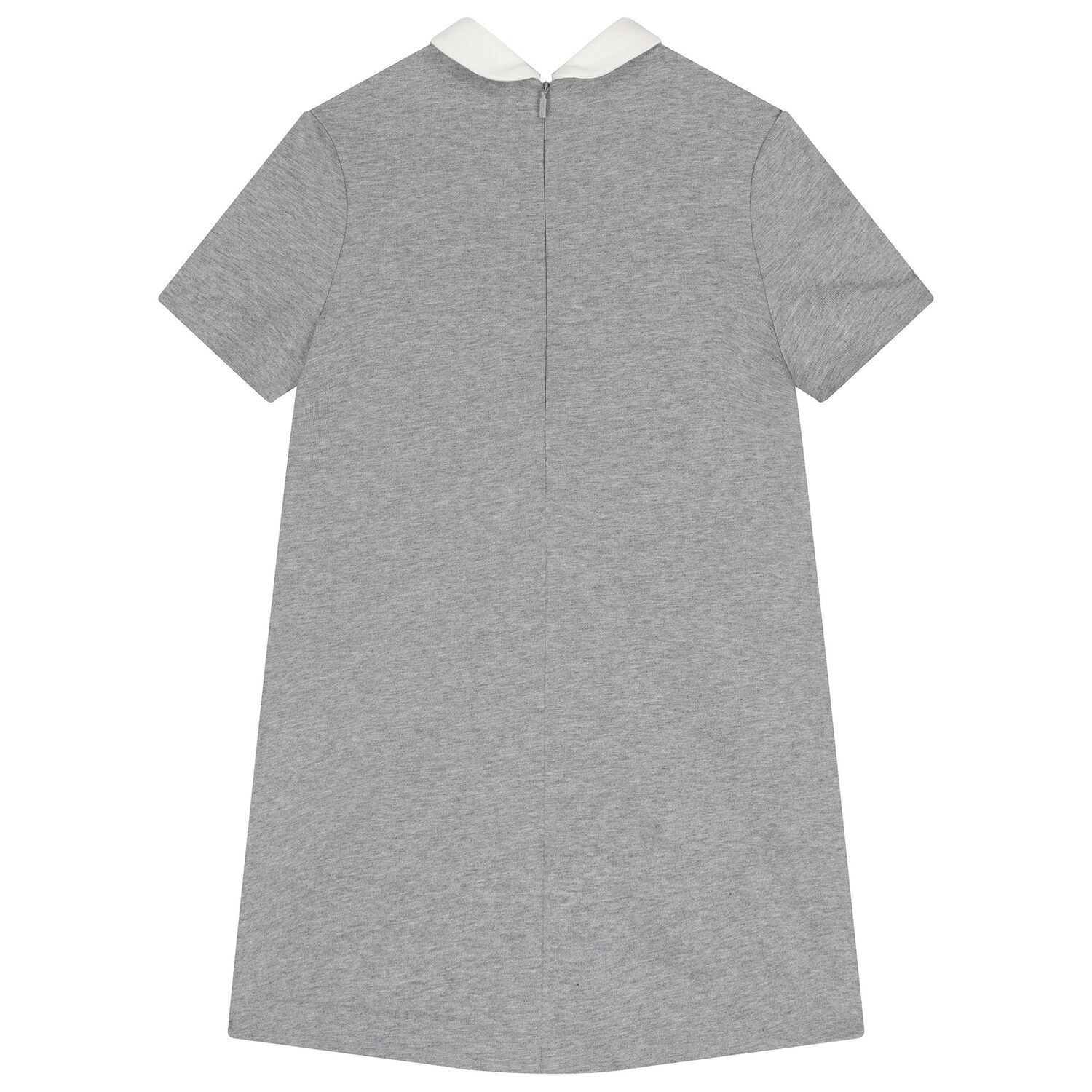 Girls Grey Web Stripe Dress, 1, hi-res