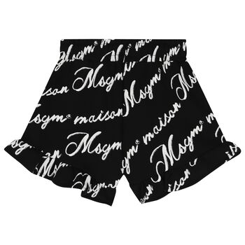 Girls Black Logo Shorts