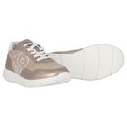 حذاء رياضي بالشعار باللون الذهبي للبنات, 1, hi-res