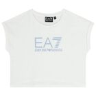 Girls White & Black Logo Shorts Set, 3, hi-res