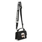 Girls Black Ikonik Karl Handbag, 1, hi-res