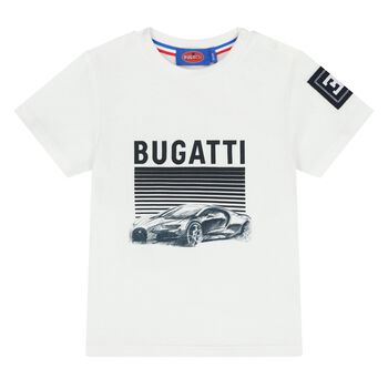 تي شيرت أولاد بالشعار باللون الأبيض