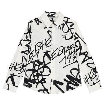 Boys White Logo Shirt