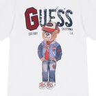 Boys White Teddy Bear Logo T-Shirt, 2, hi-res