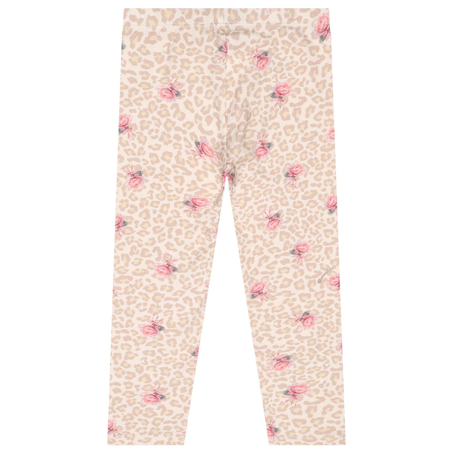Girls Ivory & Beige Leopard Rose Logo Leggings Set, 1, hi-res