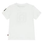 Younger Boys White Logo T-Shirt, 1, hi-res