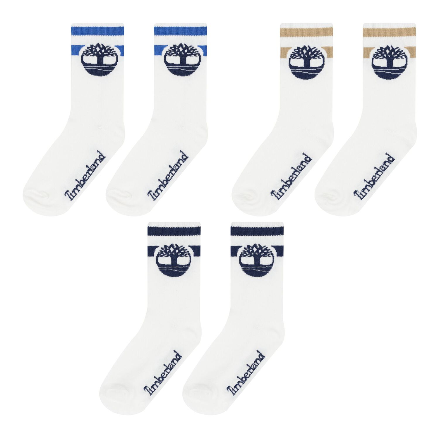 Baby Boys White Logo Socks ( 3 Pack ), 1, hi-res image number null