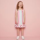 Girls Multi-Coloured Striped Dress, 1, hi-res