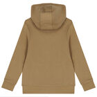 Boys Beige Logo Hooded Top, 1, hi-res