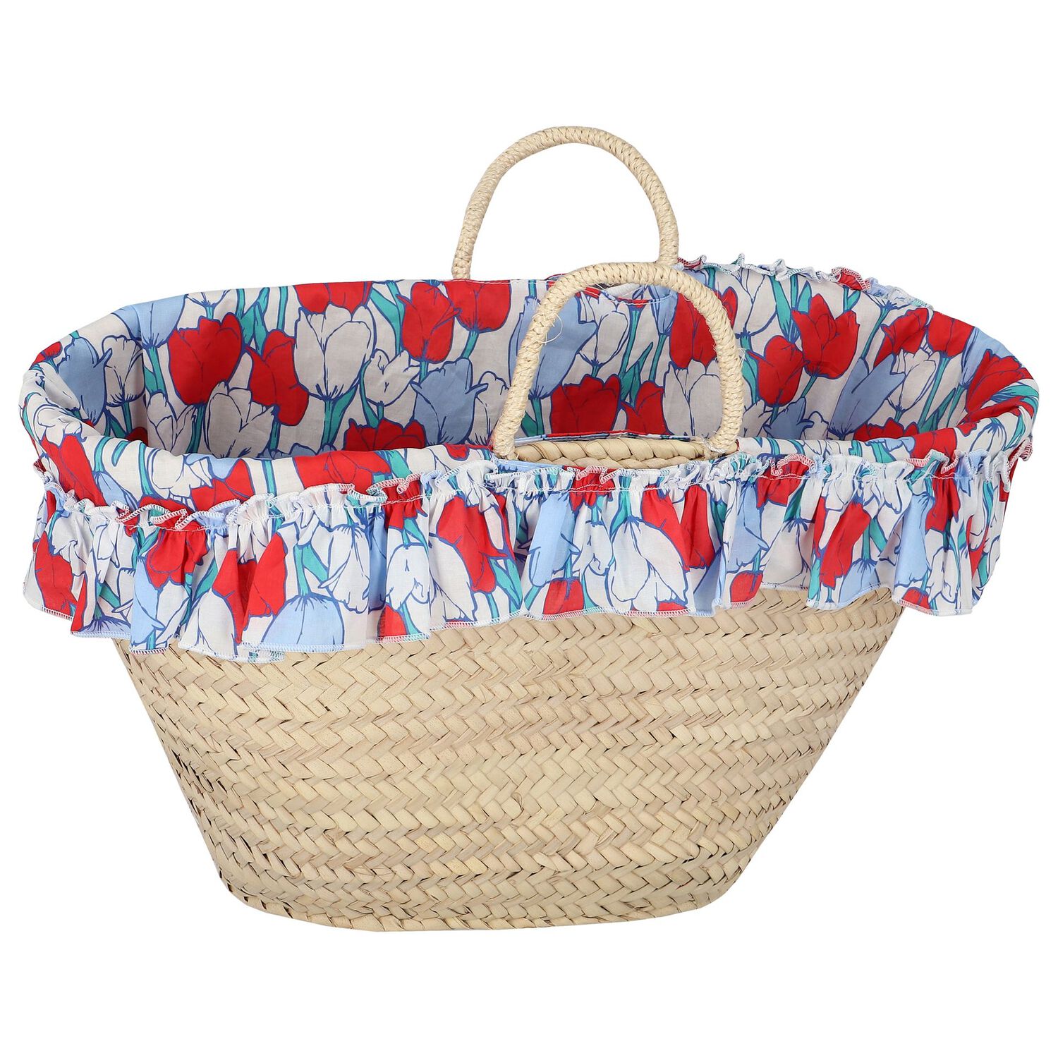 حقيبة بنات للشاطئ بطبعة الزهور باللون البيج, 1, hi-res image number null