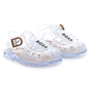 Girls Transparent Logo Jelly Sandals
