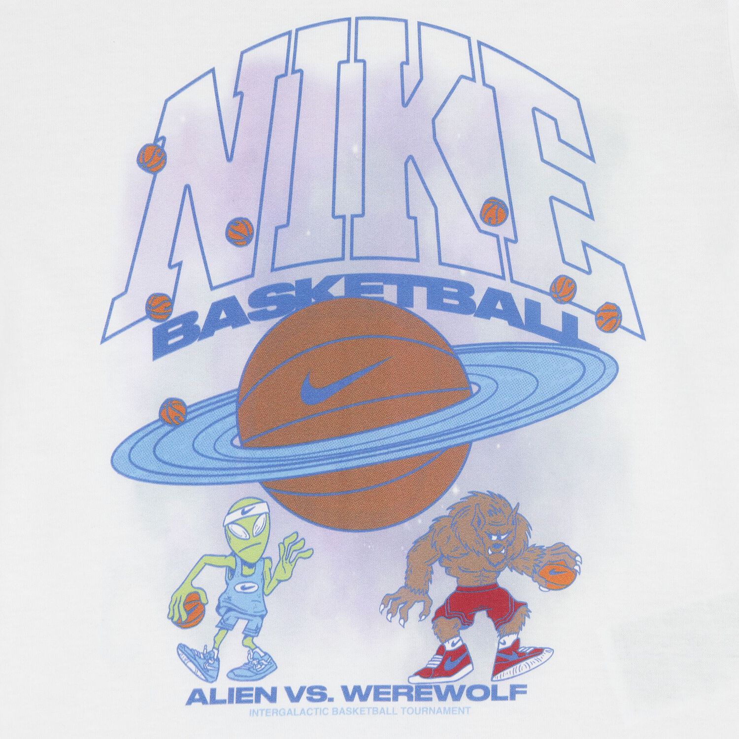 Boys White Logo Planet Ball T-Shirt, 1, hi-res