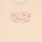 Girls Pale Pink Long Sleeve Logo Top, 1, hi-res