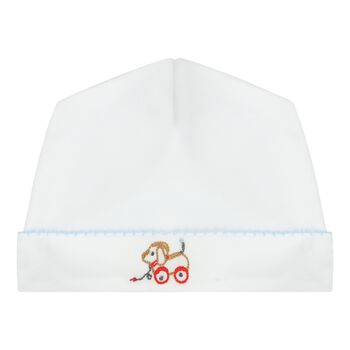 Baby Boys White Toy Print Hat
