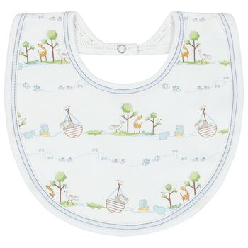 Baby Boys White Animals Bib