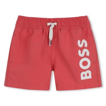 Younger Boys Red Logo Swim Shorts