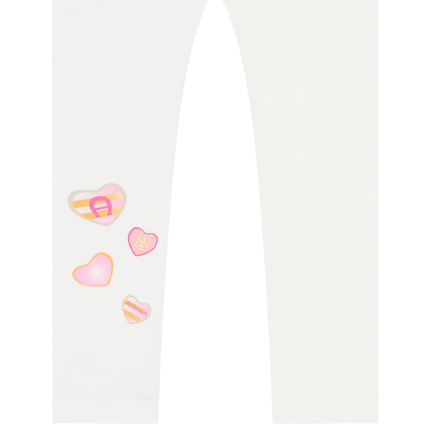 Younger Girls White Hearts Leggings, 1, hi-res image number null