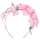 Girls Pink Rose Headband, 1, hi-res