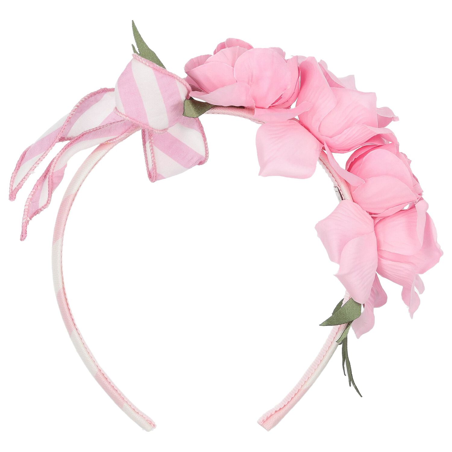 Girls Pink Rose Headband, 1, hi-res