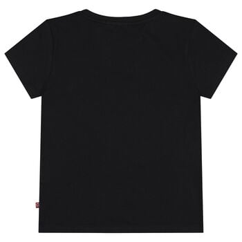 Girls Black & Gold Heart Logo T-Shirt