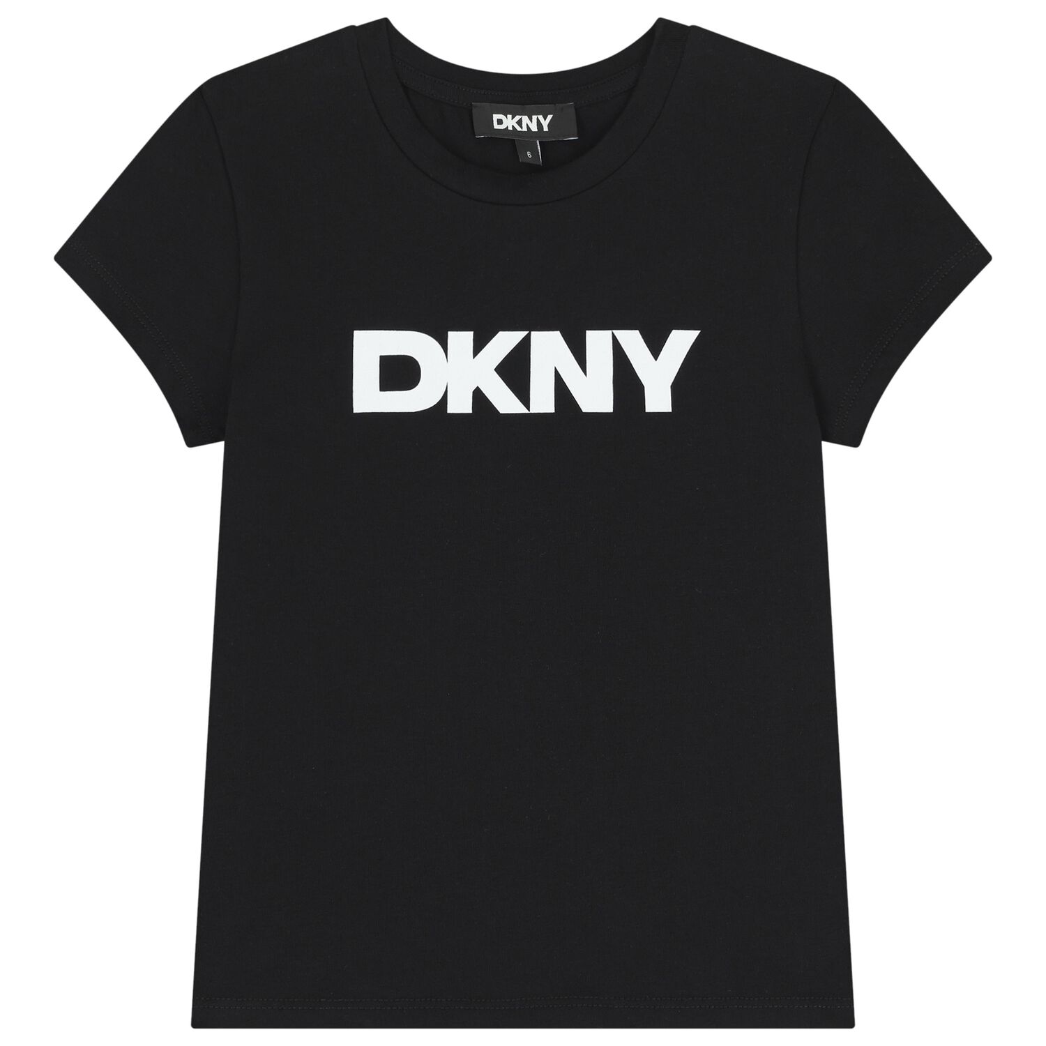 تيشيرت بنات بالشعار باللون الاسود , 1, hi-res